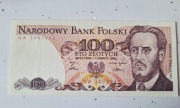 Radar - Palindrom banknot PRL 100 zł Waryński, stan UNC