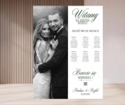 Tablica wielkoformatowa z zdjęciem I planem stołów wesele ślub 