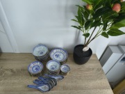 Zestaw porcelany w stylu azjatyckim – miseczki + łyżki 