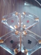 Ręcznie malowane popielniczki z lat 70 tych