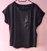 Bluzka czarna z kwiatkiem roz.xl/2xl wymiary opis