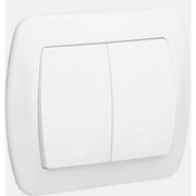 Biały włącznik schodowy podwójny AW6/2/11 Simon Akord