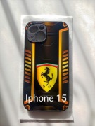 Etui do Iphone 15 z logo Ferrari tempered glass