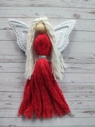 Aniołek czerwony podziękowanie komunia chrzest 