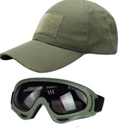 Taktyczna Czapka z daszkiem i gogle zestaw taktyczny airsoft