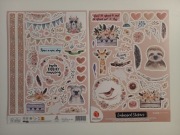 Naklejki planer scrapbooking DecoTime 2 szt. arkusze A4 - leniwiec rośliny