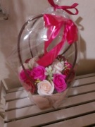 Flowerbox mydlany torebka na prezent dzień babci i dziadka 