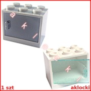 LEGO 4532 + 4533 SZAFKA biały j szary DRZWICZKI c szary j niebieski trans