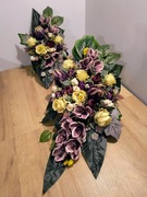 Stroik na grób, kompozycja na cmentarz, wiązanka z wazonem , zestaw.ST66K