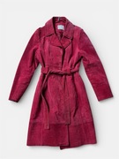 Czerwony płaszcz skórzany reserved L XL 42 