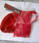 Kostium anioła skrzydła aureola czerwone pióra spódniczka tiulowa