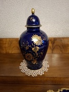 Amfora Bavaria Echt Kobalt złocona 36 cm