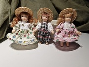 Lalki kolekcjonerskie porcelanowe Vintage mini komplet 3szt