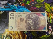 Banknot 20 zł ciekawy numer AT1198119