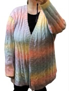 Tęczowy damski Sweter Kardigan 48 (4 XL) raz założony 