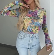 Nowa kolorowa cieniutka bluzka M