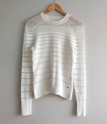 Ted Baker biały sweter w przezroczyste paseczki wiskoza XS