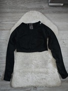 Crop top długi rękaw gymshark Rozmiar M Czarny koszulka gymshark top
