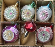 Bardzo duże bombki choinkowe PRL szklane cytrynki reflektorki na choinkę 