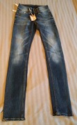 School Rag pop power street 25 denim vintage przecierane niebieskie jeansy