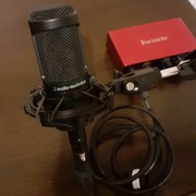 zestaw mikrofon at2035 + audio interface focusrite