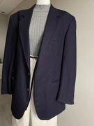 Granatowa luksusowa marynarka męska Woolmark wełna marka premium