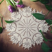 Serwetka szydełkowa tulipany, ecru, beż, podkładka