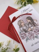 Kartka okolicznościowa na Dzień Matki, dla mamy, ręcznie rysowana, od serca