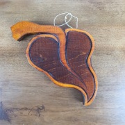 Liść z drewna rzeźbiony obraz lata 90 