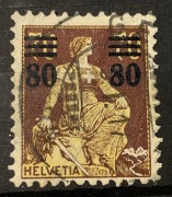 Szwajcaria, HELVETIA, Mi.127a, 80/70 centymów