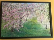 Kwitnący sąd. Obraz malowany akrylami, powerniksowany