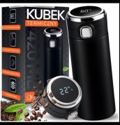 Kubek termiczny LED pokazuje temperaturę.