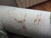 biżuteria Cepelia retro 8 karat złoto,naszyjnik+kolczyki,do drobnej naprawy