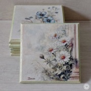Podkładki pod kubek z kwiatami + pudełko