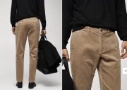 Mango Man spodnie sztruksowe | Slim Fit Cropped | Beżowe | Rozmiar 40/31