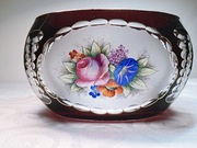 Ręcznie wykonana misa rubinowa  Handarbeit Haida szkło czeskie, szlifowane 