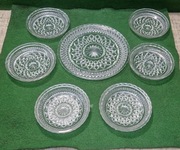 Dużay talerz kryształowy + 6 miseczek salaterek kryształowych - komplet