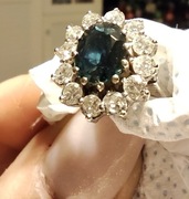 Przepiękny pierścionek złoto 585 szafir brylanty