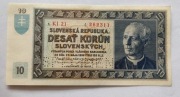 Hiper rare! Banknot 10 Korun 1939 Słowacja SPECIMEN (WZÓR) P#4s