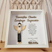 Anioł Stróż ramka gablotka Chrzest Komunia roczek