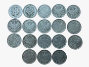 Niemcy zestaw 18 monet 5 pfennig 1875 - 1914 rok