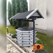 Studnia ogrodowa, zabudowa drewniana studni dryny studni głębinowej 