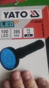 Latarka UV 100 LED YATO do poszukiwania bursztynu .
