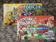Zestaw 3 Gier planszowych Zostań Strażakiem + Strażak / Policjant