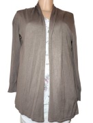 Beżowo brązowy Kardigan Narzutka L-3XL