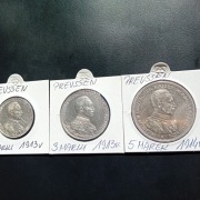 Piękny zestaw 2,3 oraz 5 marek Wilhelm II