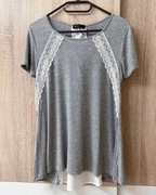 bluzka, rozm. M, koronka, t-shirt, vintage, unikat, zwiewna, romantyczna