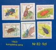 Znaczki fauna:82: owady- Czechosłowacja 1962r **