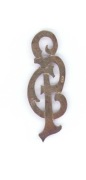 ZDOBIONY STARY POLSKI SREBRNY MONOGRAM   P-C