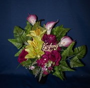 Kompozycja stroik komplet na grób cmentarz rękodzieło dzień babci dziadka